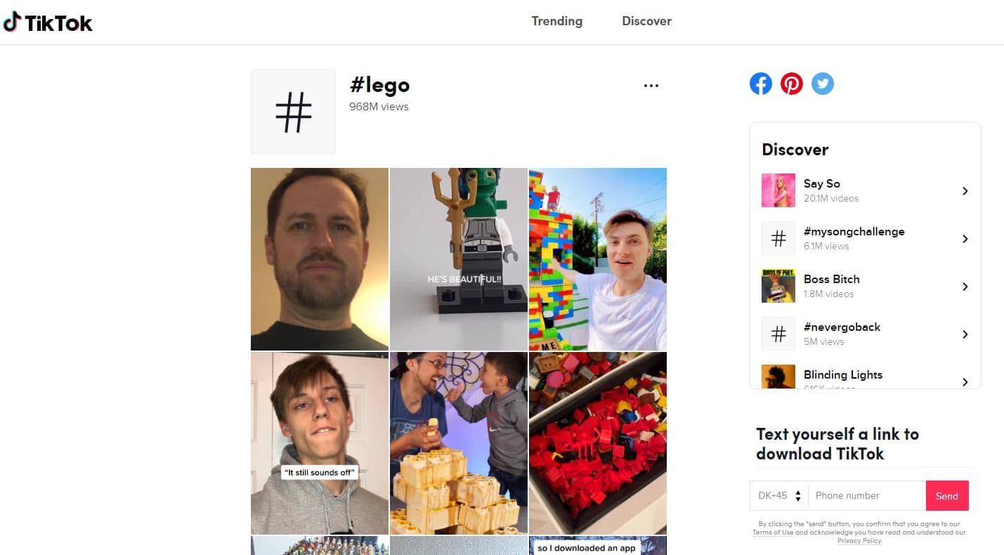 lego-tiktok Næsten en milliard visninger